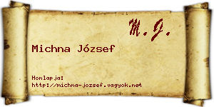 Michna József névjegykártya